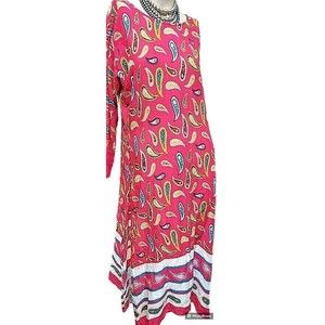 Long Boho Tunic Side Slits 60's Size Medium Hippie Art-To-Wear Quirky